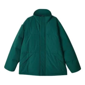 Piumino con zip e stampa di lettere della serie Sport Lifestyle “Green Tan White”