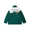 Piumino con zip e stampa di lettere della serie Sport Lifestyle “Green Tan White”