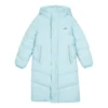 Piumino lungo basic in tessuto “Blu”