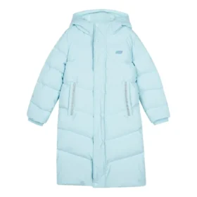 Piumino lungo basic in tessuto “Blu”