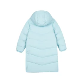 Piumino lungo basic in tessuto “Blu”