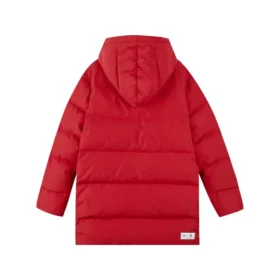 Piumino lungo con grafica “Red”