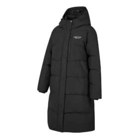 Piumino lungo con logo BASIC stampato “Black”