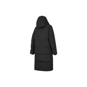 Piumino lungo con logo BASIC stampato “Black”
