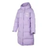 Piumino lungo con stampa a lettere “Purple”