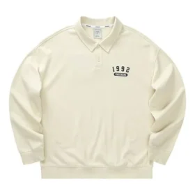 Polo a maniche lunghe in maglia Skechers x Hilarious Monster “Beige Black”
