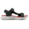 Sandali On-the-GO 600 con velcro Nero/Rosso