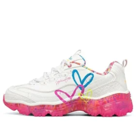 Scarpe da corsa basse James Goldcrown x Skechers D’ Lites Crystal rosa/bianco