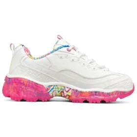 Scarpe da corsa basse James Goldcrown x Skechers D’ Lites Crystal rosa/bianco