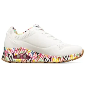 Scarpe da corsa James Goldcrown x Skechers Uno Low, bianche