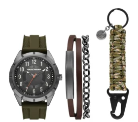 Set orologio con cordino in nylon color canna di fucile