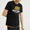Skechers da uomo a maniche corte con collo rotondo, nero