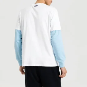 Skechers da uomo a maniche corte in maglia con stampa LOGO a colori contrastanti – Bianco