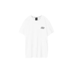 Skechers da uomo con stampa S Knit a maniche corte, bianco