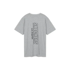 Skechers da uomo in maglia a maniche corte con collo rotondo, grigio