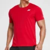 Skechers da uomo per allenamento e corsa, in maglia, a maniche corte, rosso clown