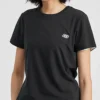 Top sportivo casual con stampa sbozzata a maniche corte, nera