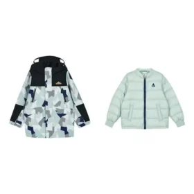 Tuta con giacca con cappuccio e zip a stampa integrale “Teal Black White”