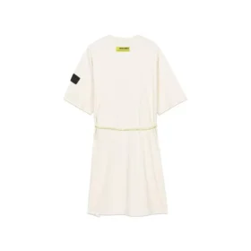 Vestito a maniche corte con coulisse in vita e grafica del logo della serie Stroll “Bianco Verde”