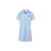 Vestito a maniche corte con stampa logo che valorizza il punto vita “Bianco Nero Blu”