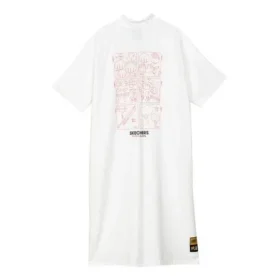 Vestito casual con mezza zip e logo stampato “Bianco Rosa Nero”