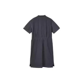 Vestito casual sportivo a tinta unita con collo a pullover e maniche corte “Nero”