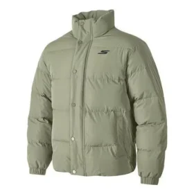 Waterproof piumino con stampa di lettere “Verde oliva”