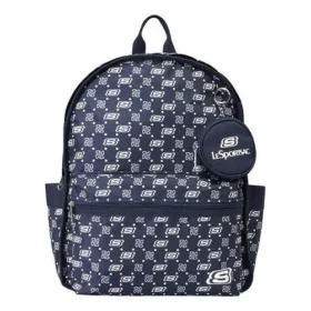 Zaino casual con stampa a lettere “Navy White”